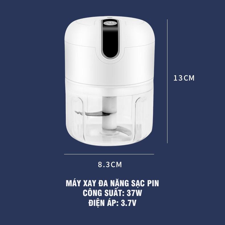 Máy Xay Đa Năng Sạc Pin Usb Dung Tích 100ml Băm Cắt Siêu Mạnh Mini Cầm Tay Tiện Lợi