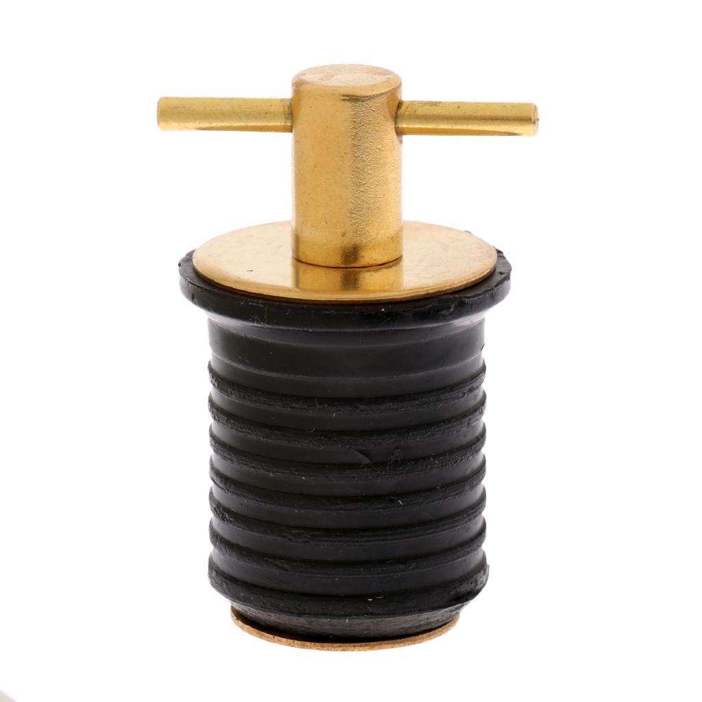 2 x Rubber Brass Twist/ Boat Hull Baitwell Hull Drain Plug