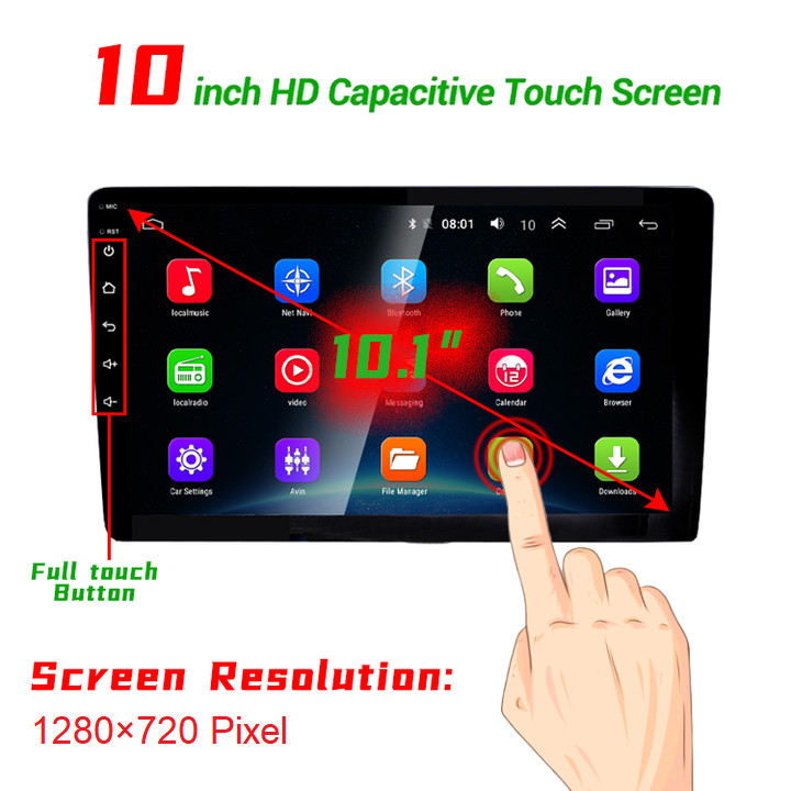 Màn hình DVD Android Ram 4G, Rom 64G tích hợp 4G, Wifi, độ phân giải 1280*720, có thể kết nối Apple Carplay có dây và không dây