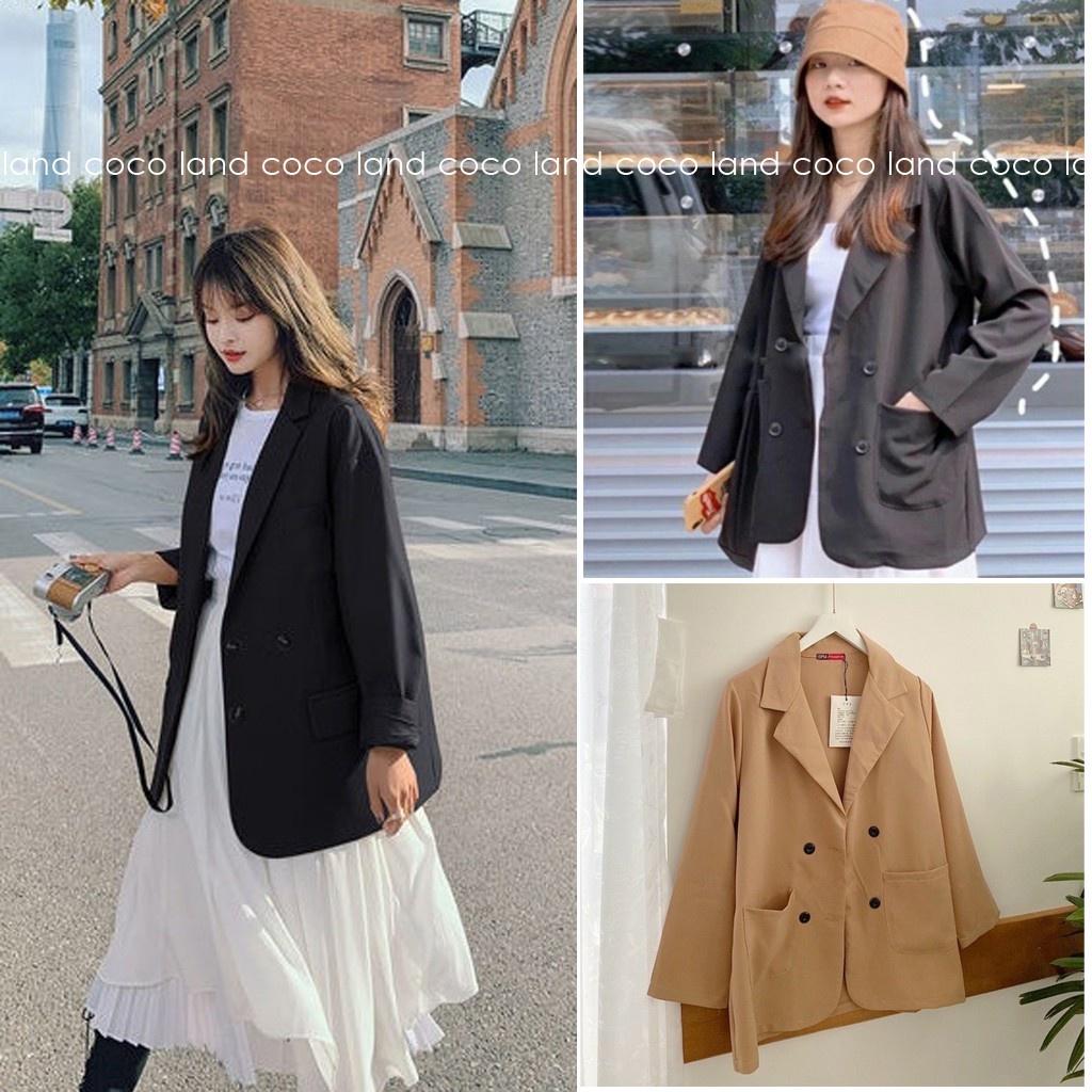 Áo blazer nữ dài tay 2 lớp phong cách Hàn quốc CHERRY Áo vest blaer sang chảnh nữ khoác ngoài T002