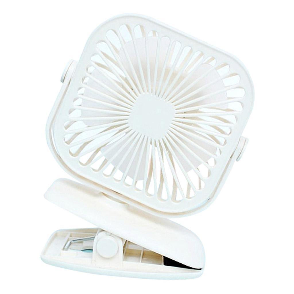 USB Mini Fan Rechargeable Clip Desktop Speed 600mAh Battery