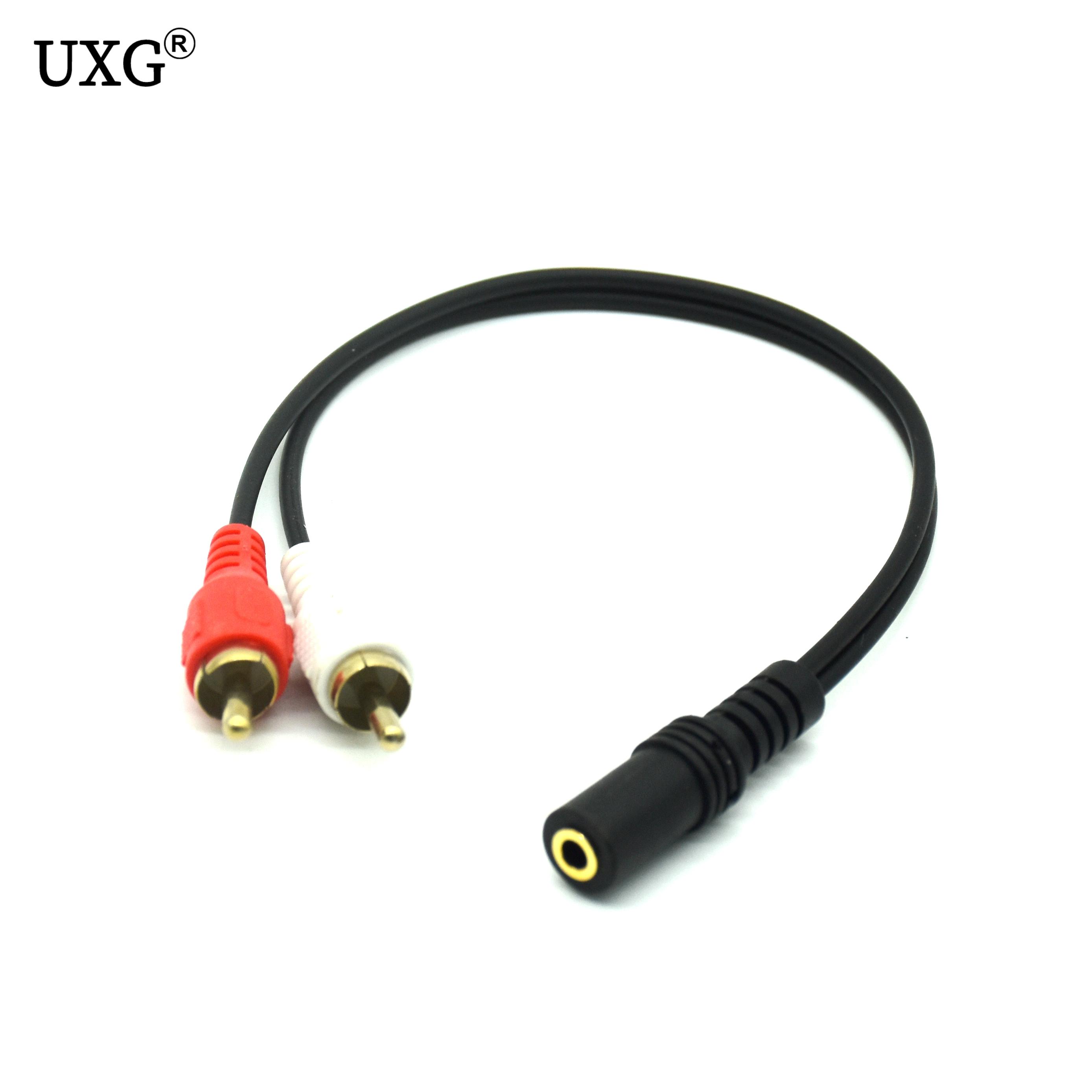 3,5 mm RCA kết nối nữ Jack Stereo Cáp y cắm đến 2 RCA Bộ chuyển đổi nam 3.5