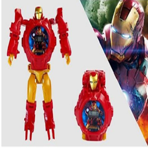 Đồng hồ robot biến hình-Đồng hồ siêu nhân dành cho Bé Trai/ Bé Gái - iron man