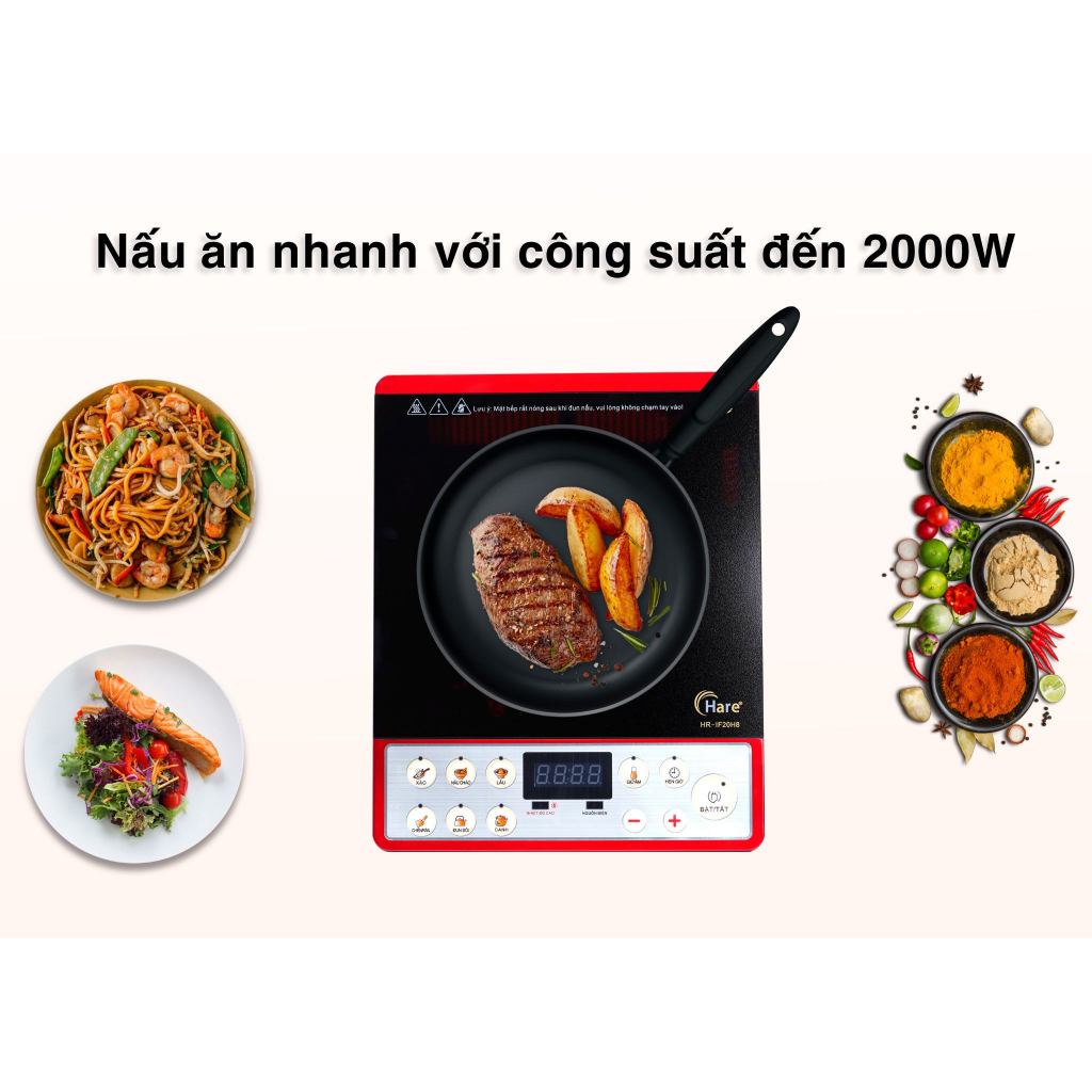 Bếp hồng ngoại công suất 2000W mã HR-IF20H8 -hàng chính hãng thương hiệu Hare - bảo hành 12 tháng