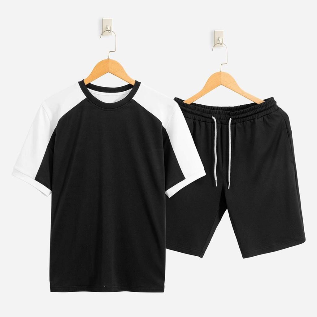 Bộ quần áo thể thao nam phối viền trắng pantoni chất vải thun mềm mặc siêu thích