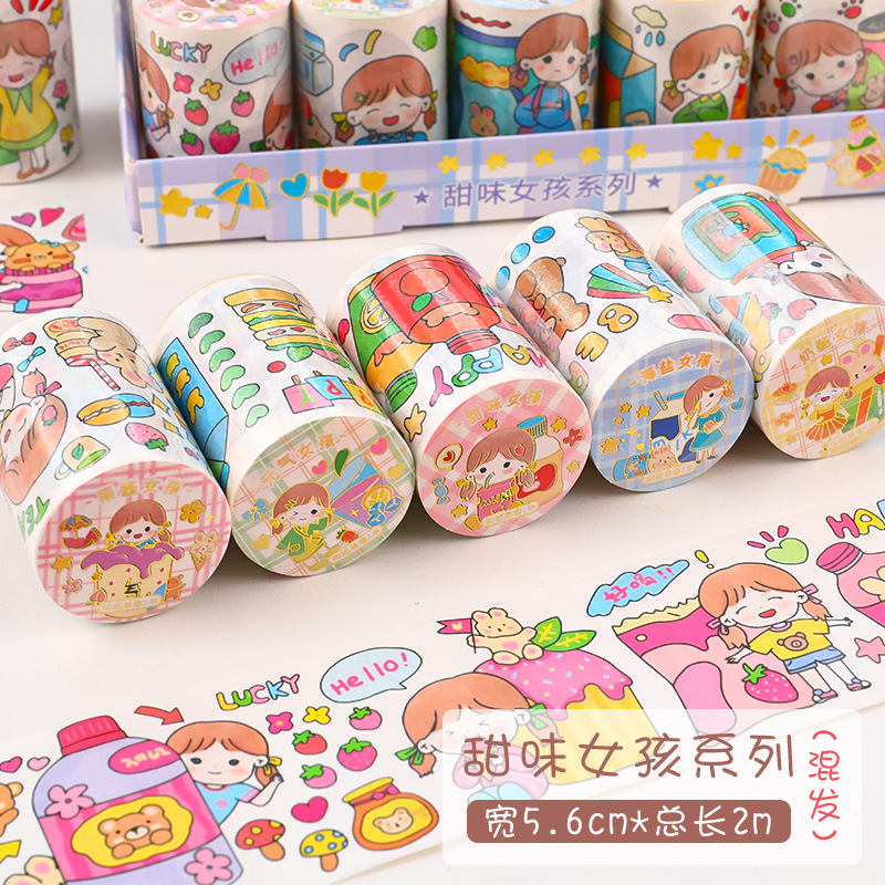 Một cuộn lẻ Washi sticker trang trí size lớn 2 mét