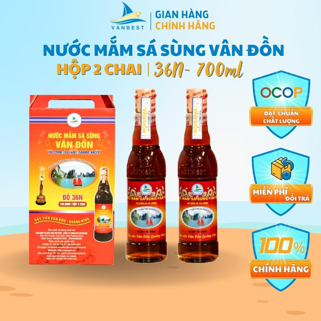 Nước mắm sá sùng Vân Đồn Vanbest 700ml đỏ 36 độ đạm chính hãng, nước mắm sá sùng lên men tự nhiên dinh dưỡng thơm ngon