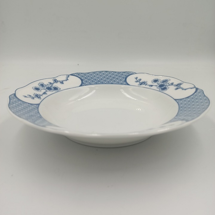 Đĩa Sứ  Hoa Xanh Cửu Long  Hàng Nhập Khẩu Cao Cấp