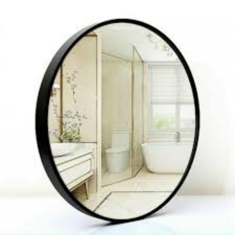 Gương phòng tắm tròn nghệ thuật màu Đen