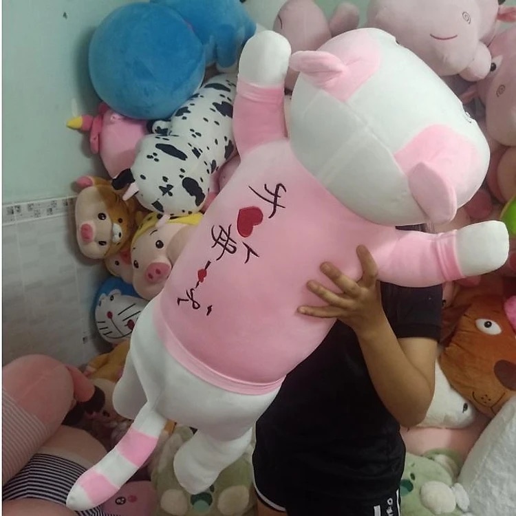 Thú nhồi bông mèo nhếch mép màu hồng - Size từ 75cm đến 1m1 - Quà tặng gấu bông mèo dễ thương