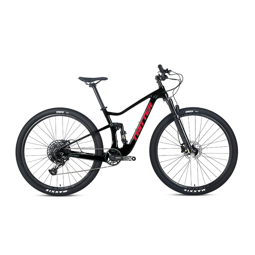 Miễn phí Vận Chuyển Carbon Full Treo Xe Đạp SX 12 Tốc Độ MTB đôi treo 27.5 29 inch nam giới trưởng thành xe đạp Color: BlackRed Size: 29x15 Number of speeds: M6100-12S