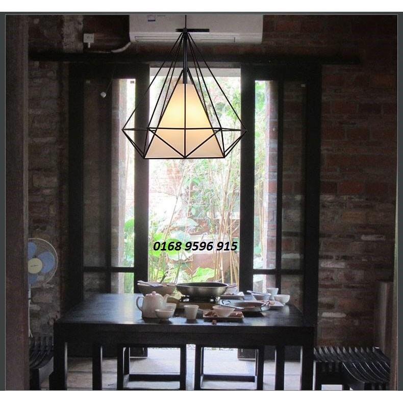 Đèn trang trí,đèn thả khung sắt tạo hình kim cương