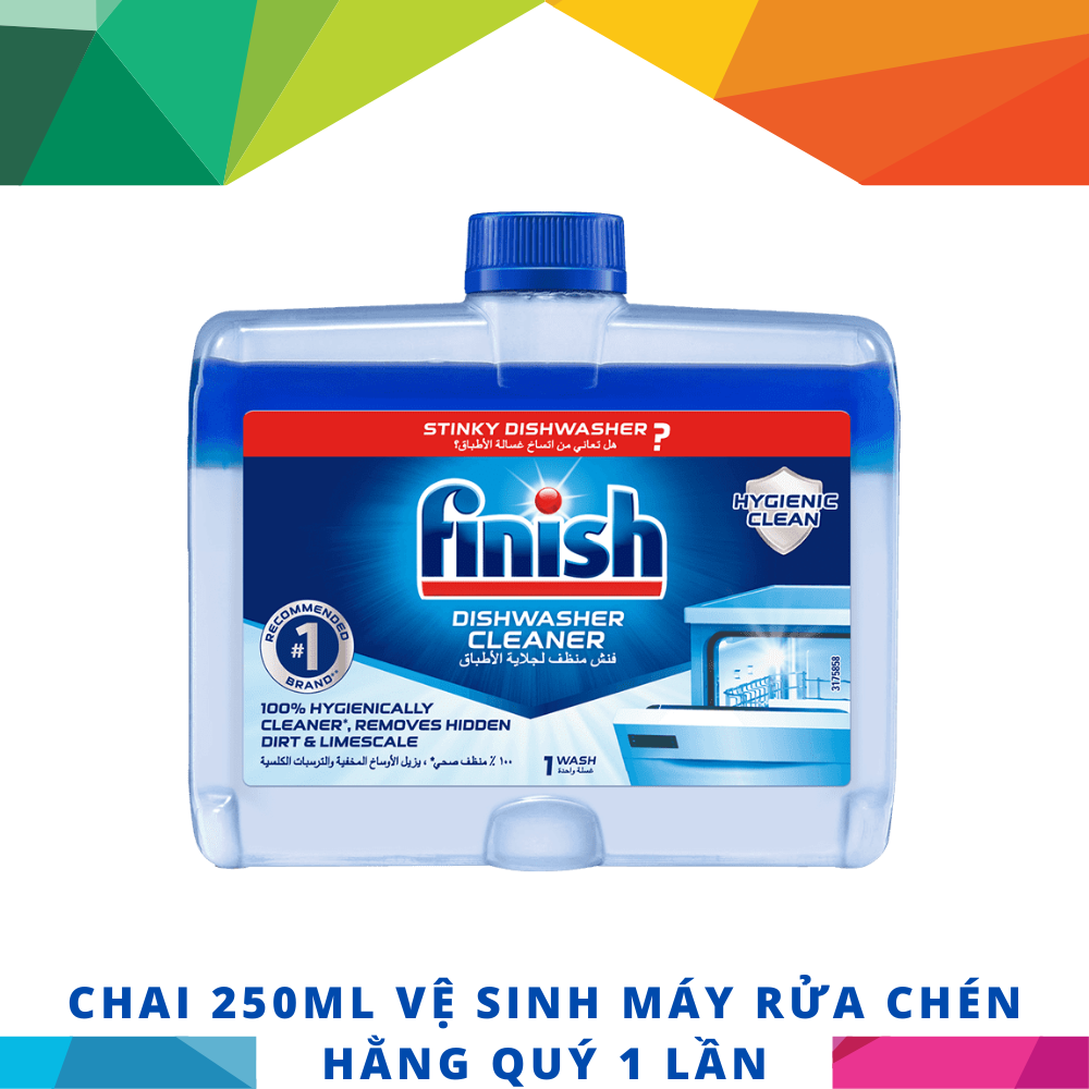 [Hỏa Tốc] Chai 250ml dung dịch vệ sinh sạch sâu cặn bẩn máy rửa chén gia đình Finish EU) – (Khuyên dùng 3 tháng 1 lần).