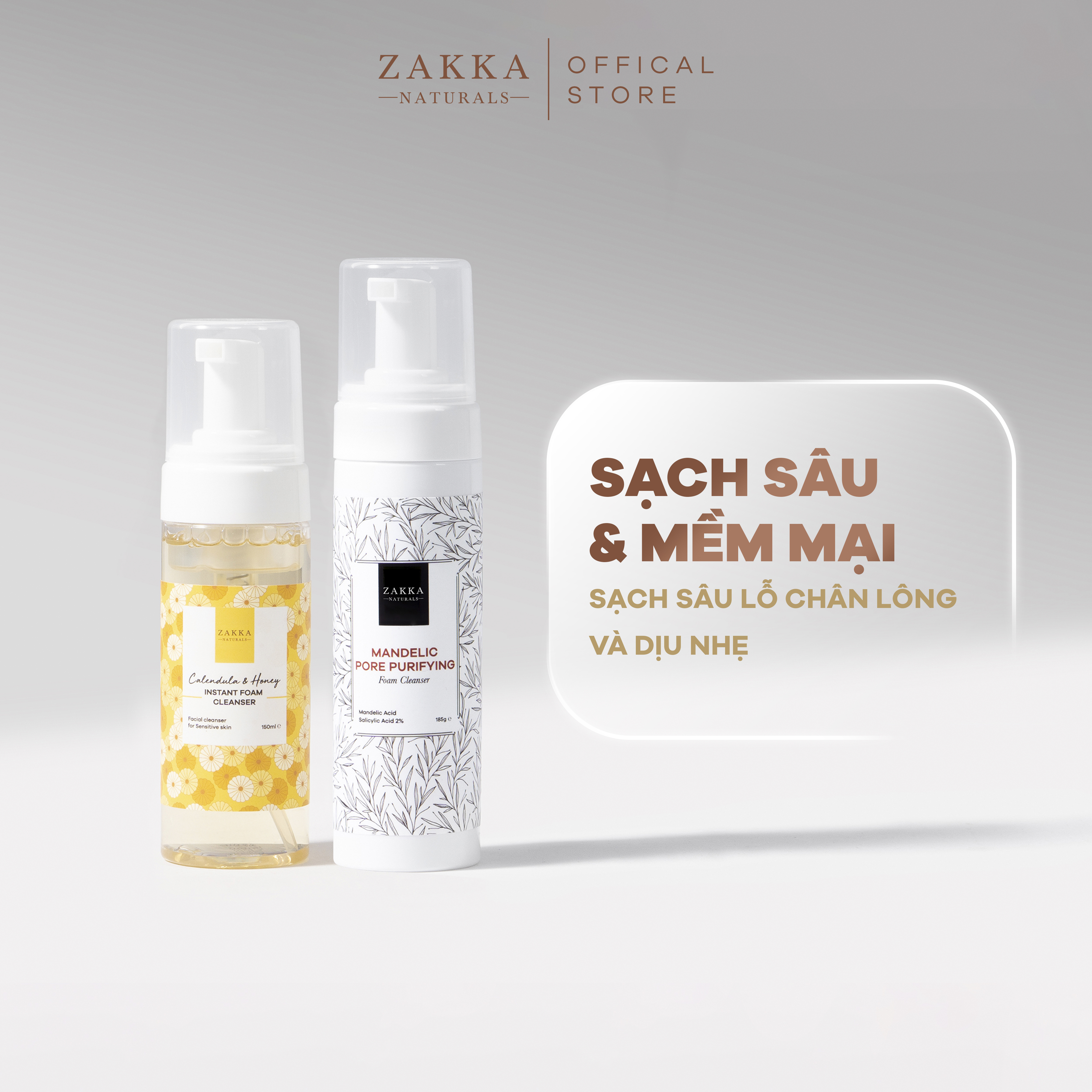 Bộ Đôi Làm Sạch Sáng Êm Dịu, Tối Sạch Sâu Zakka Naturals