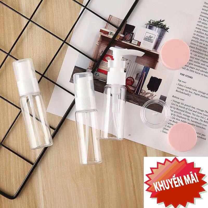 Bộ chiết mỹ phẩm, chai lọ mỹ phẩm- Túi đựng mỹ phẩm du lịch và bộ chiết mỹ phẩm mini 5 món tiện lợi hữu ích cho chị em