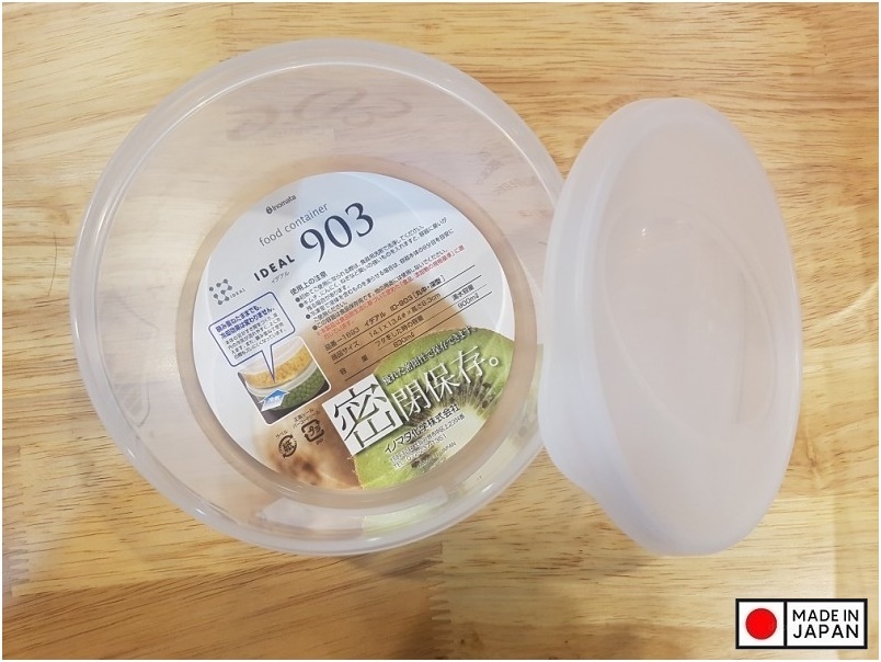 Combo 3 hộp nhựa đựng thực phẩm 830ml loại tròn có nắp nội địa Nhật Bản