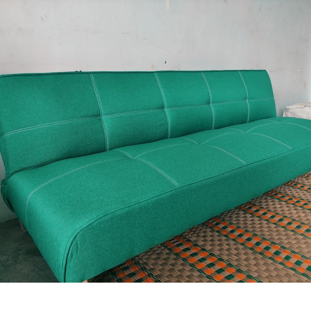 Sofa bed. Ghế giường thông minh. Kích thước 170 x 86 x 38 cm. Màu xanh . Loại 6 chân gỗ