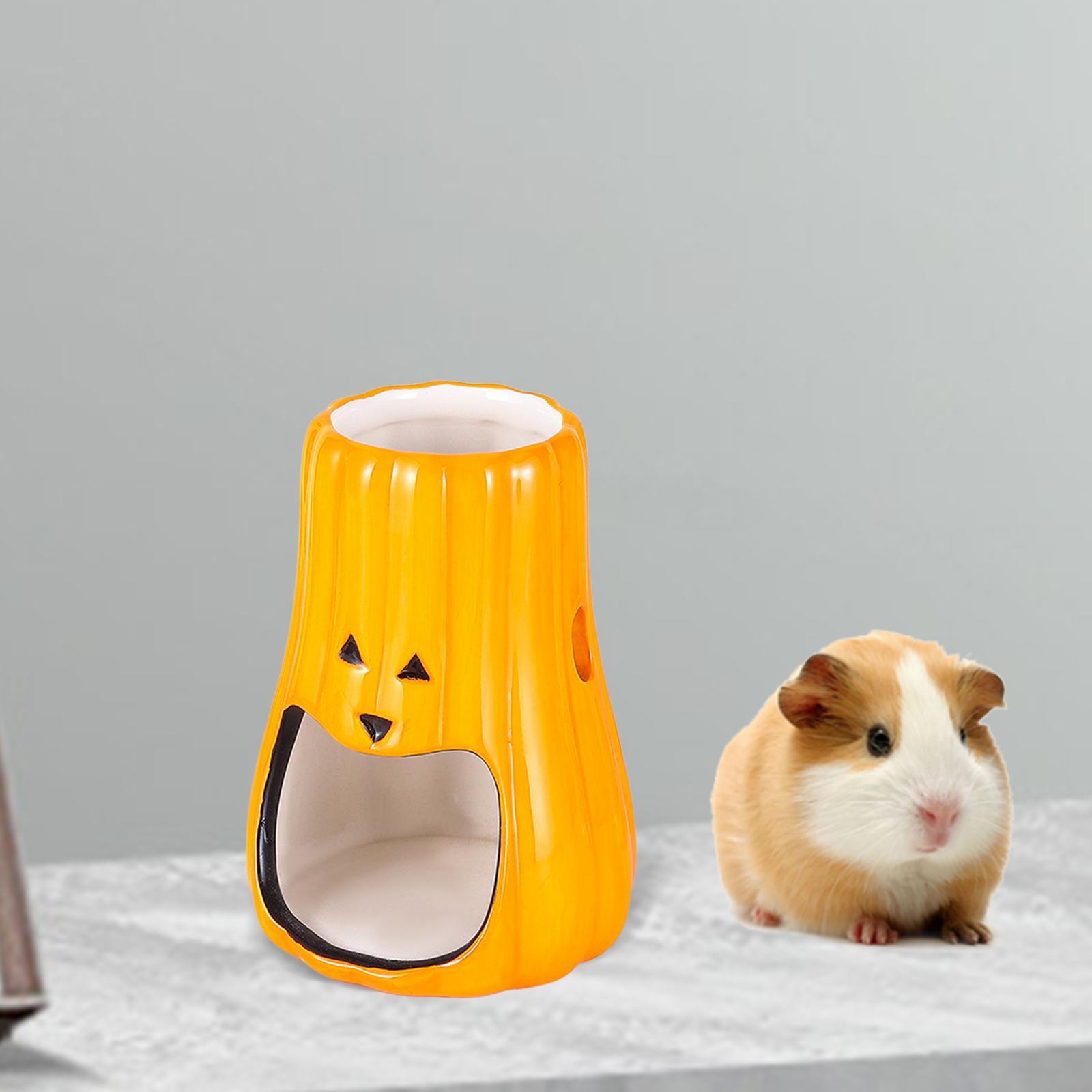 Ceramic Hamster Accessories Creative Pumpkin Decorative Habitats Decor for Chipmunk Ferret Small Animals Dwarf Hamster