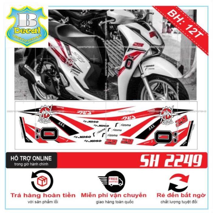 TEM XE SH 2019 OHLINS TRẮNG ĐỎ