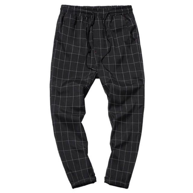 Quần thun Caro Nam Nữ Unisex màu ĐEN ống suông VIỀN TRẮNG