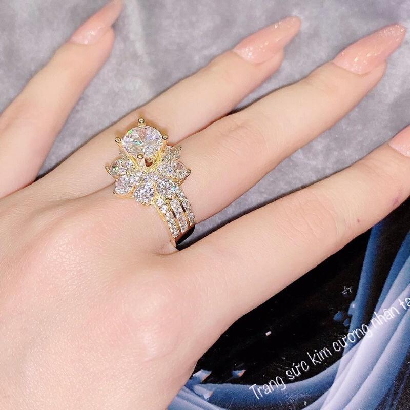 Nhẫn nữ xi vàng hột cao bền màu Kami N3V1