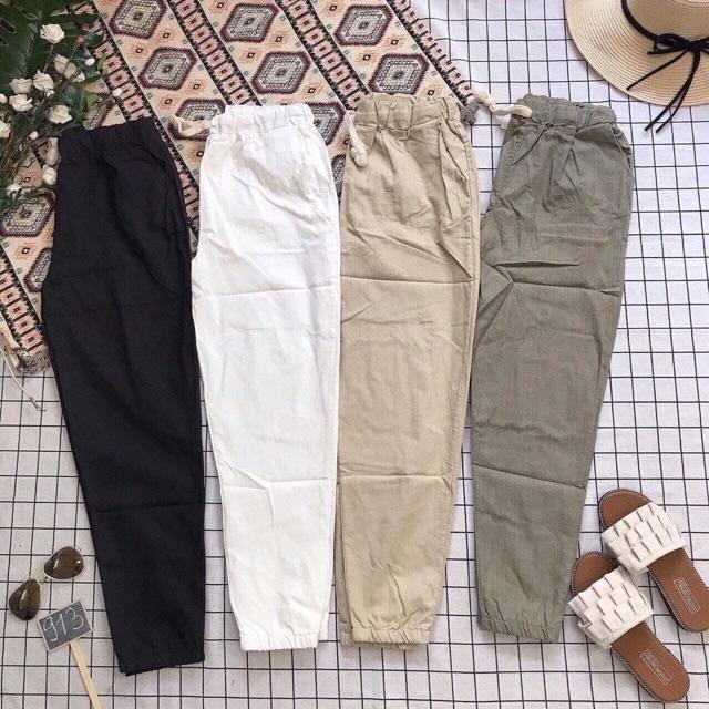 Quần kaki lưng thun dây rút