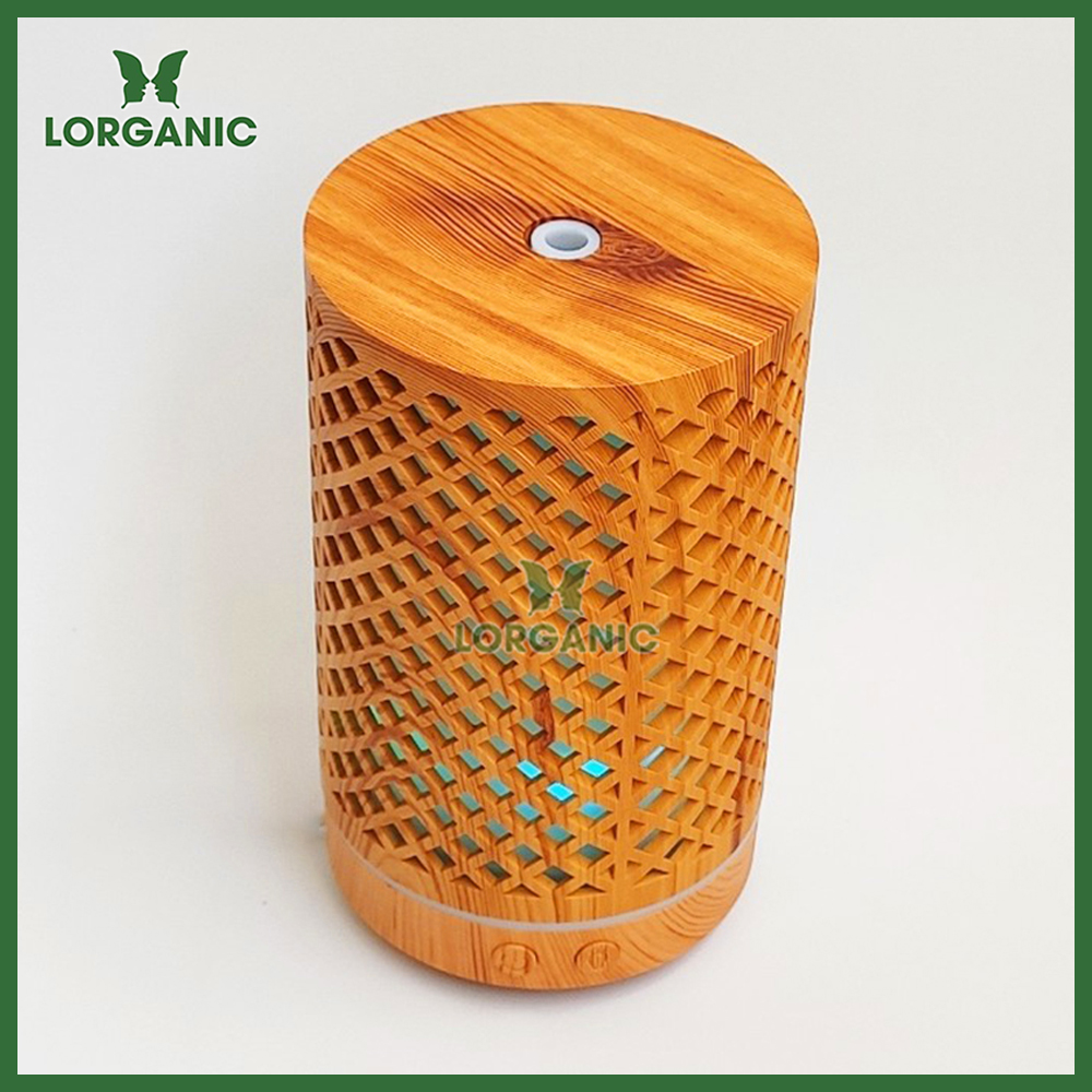 Combo máy khuếch tán/ máy xông tinh dầu Lorganic hình Trụ Lưới FX2065 + tinh dầu cam hương Lorganic