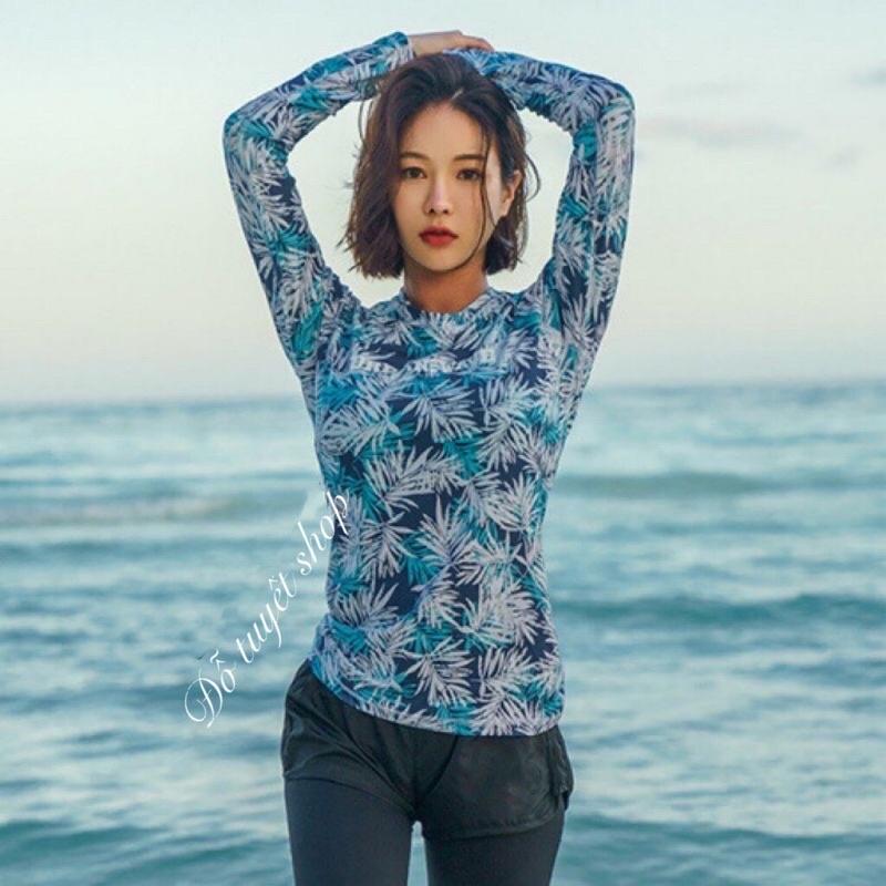 Bộ bơi nữ áo tay dài kèm quần dài đen 12 mẫu (áo sẵn mút ngực),quần may cạp cao qua rốn,shop may phom free size 40_60ky