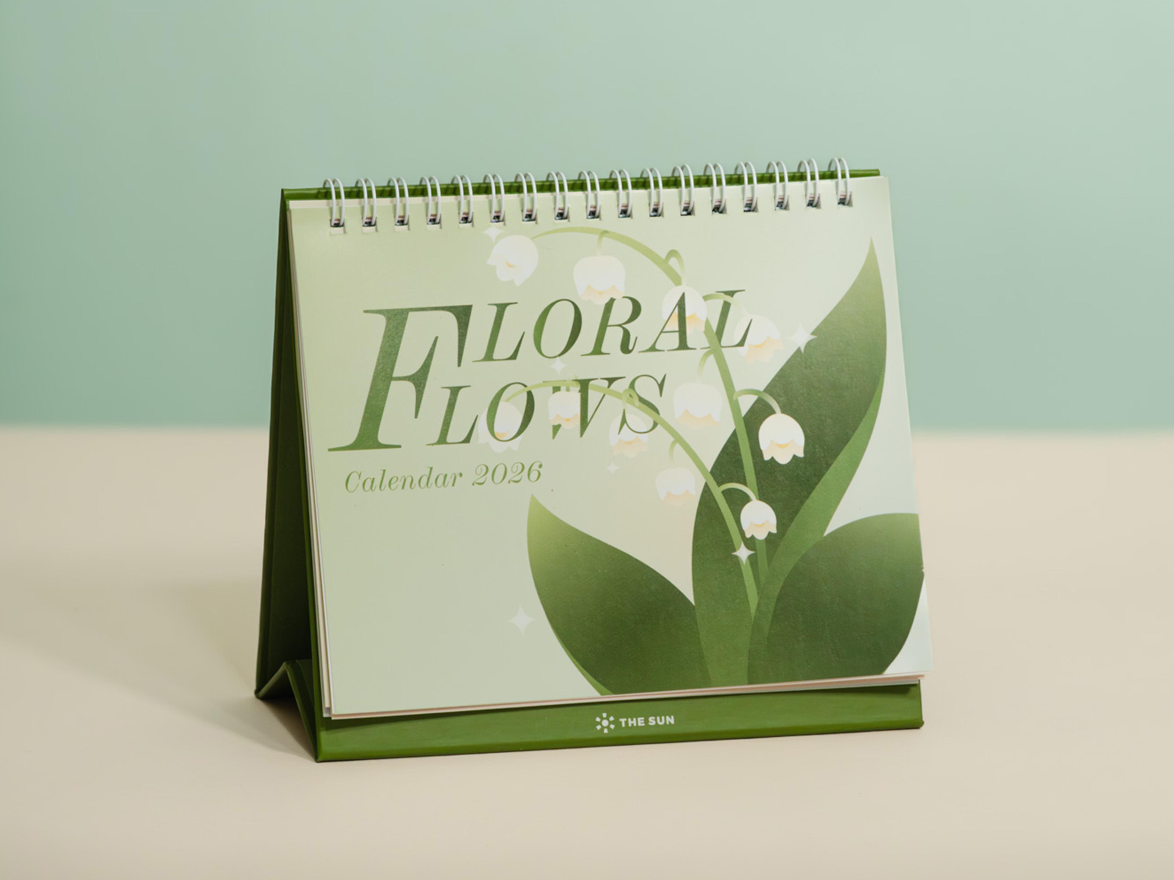 Lịch Bàn Chữ A 2026 - The Sun - Floral Flows