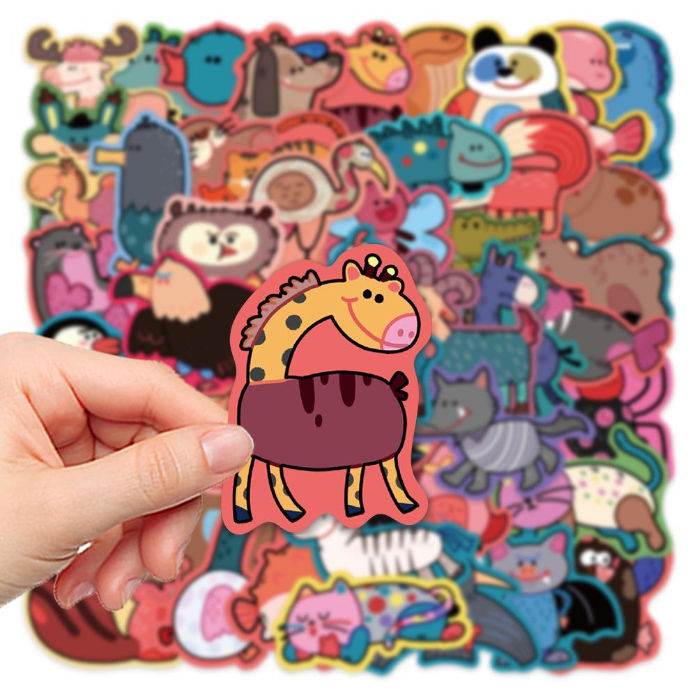 Sticker FUNNY ANIMAL hoạt hình cute trang trí mũ bảo hiểm,guitar,ukulele,điện thoại,sổ tay,laptop-mẫu S168