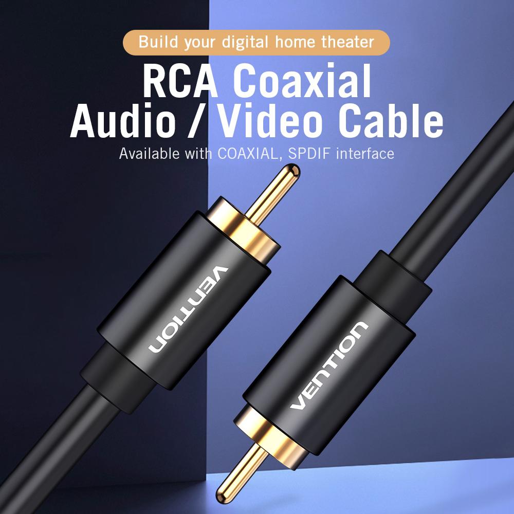 Vention RCA Coaxial Audio Video Cable RCA Male To Male Coaxial Audio Cable SPDIF Audio Amplifier Audio Video Cable Metal