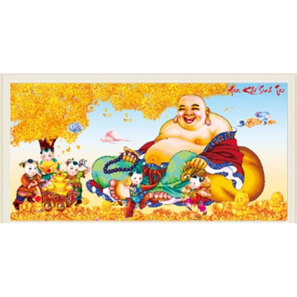 Tranh thêu chữ thập Tiểu khẩu thường khai - LV3179