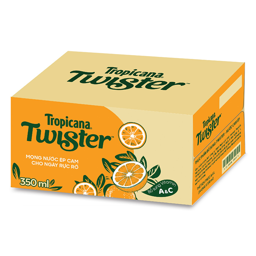 Thùng 24 Chai Nước Giải Khát Twister Cam 350ml