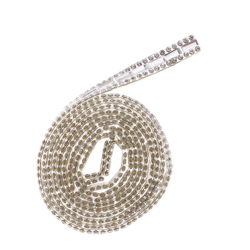 1 Yard Bạc Rhinestone Ribbon Pha Lê May Trim Thủ Công DIY