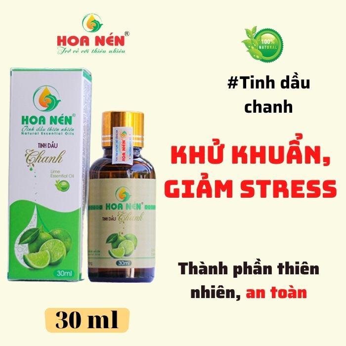 Tinh dầu Chanh nguyên chất 30ml - Hoa Nén - Vegan - Khử mùi, làm thơm phòng