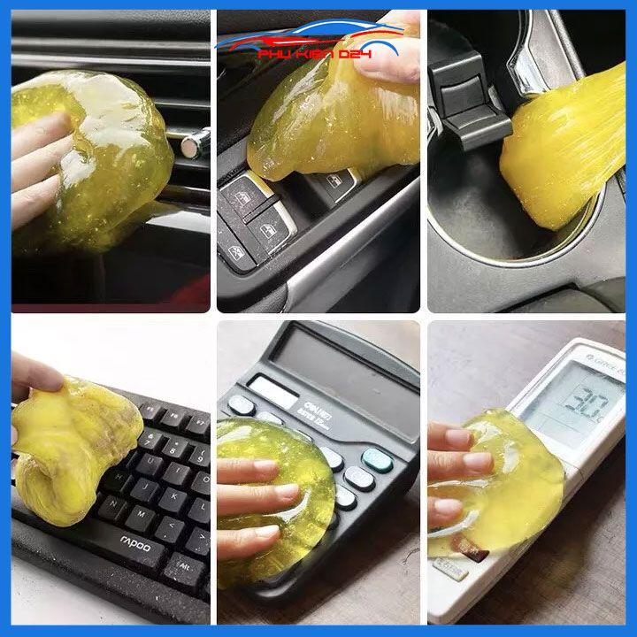 Slime, gel silicone lau bụi bẩn bàn phím, nội thất ô tô hai loại túi hộp 70g/160g