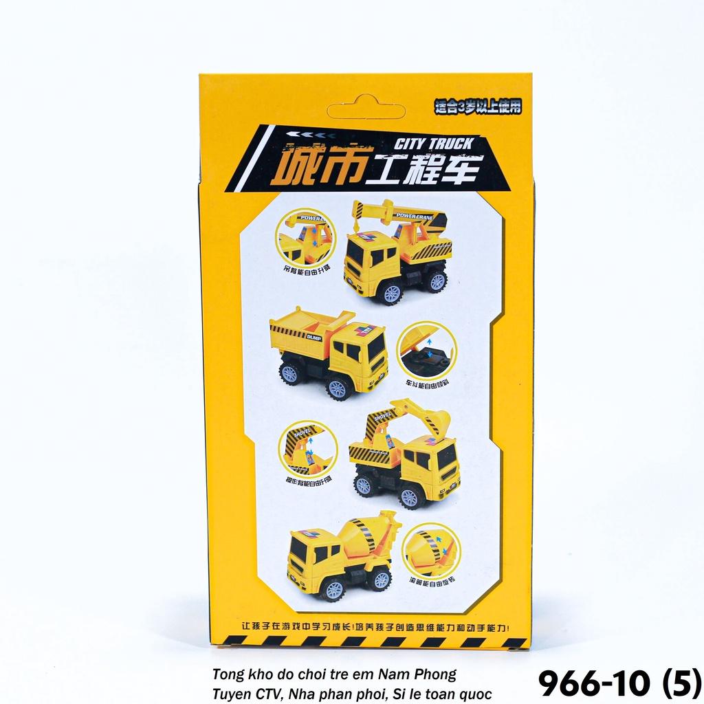 Hộp 2 xe công trường màu vàng 966-10 - Xe Mô Hình - Đồ chơi thông minh cho trẻ em - Quà tặng sinh nhật