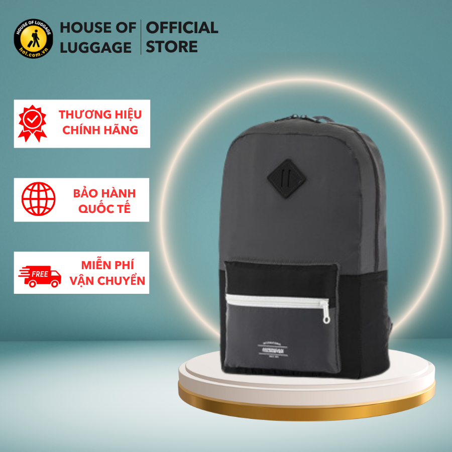 Balo Du Lịch Travel Accessories American Touristermỹ Chất Liệu Polyester Bền, Trượt Nước, Dễ Dàng Vệ Sinh Trọng Lượng Siêu Nhẹ Dây Đai Vai Với Đệm Và Có Thể Điều Chỉnh, Lót Đệm Lưng Êm Ái Và Thoải Mái - Đen Cam