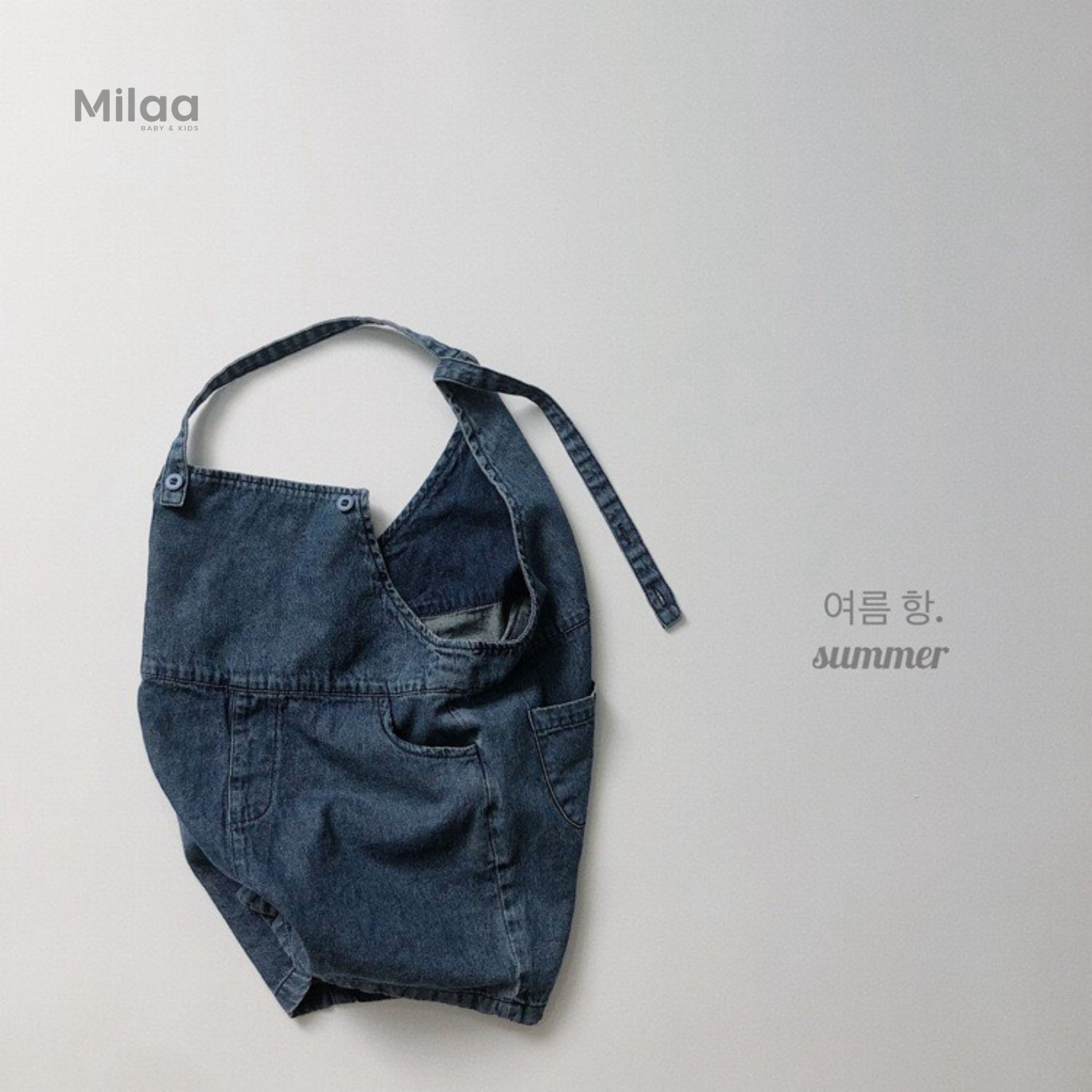 Yếm Denim Cao Cấp Phong Cách Unisex Cho Bé Trai Bé Gái MiLaa Kids