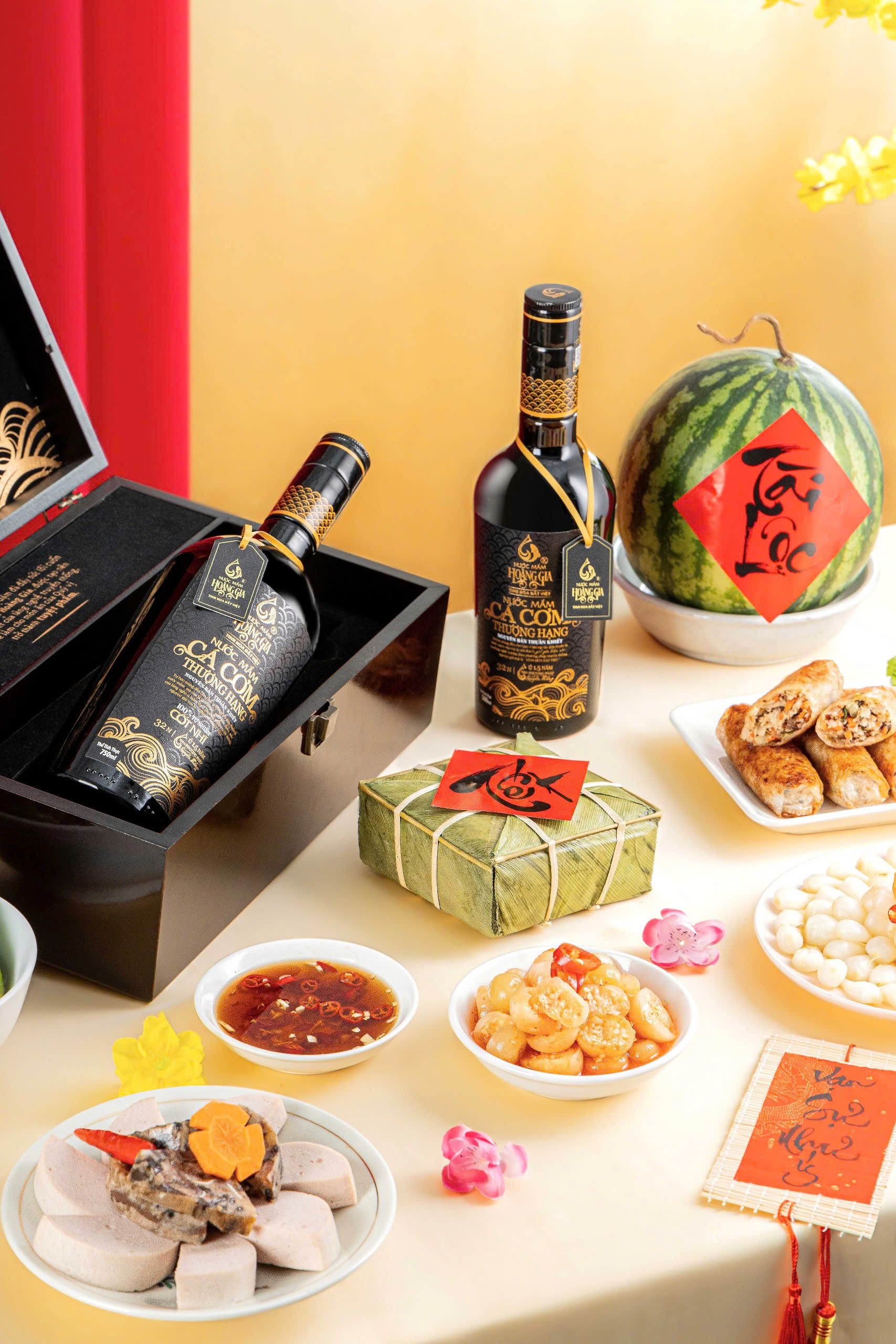 [Set quà tặng 2 hộp giấy 500ml] Nước mắm cá cơm thượng hạng Hoàng Gia - Quà Tết sang trọng tặng đối tác, gia đình, bạn bè