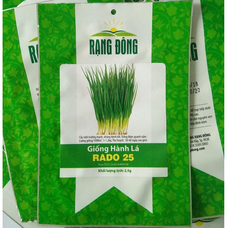 Hạt Giống Hành Lá Rado 25 gói 2.5gr - Rạng Đông- Cho Năng Suất Cao, Dễ Trồng Và Chăm Sóc, Chất lượng tốt