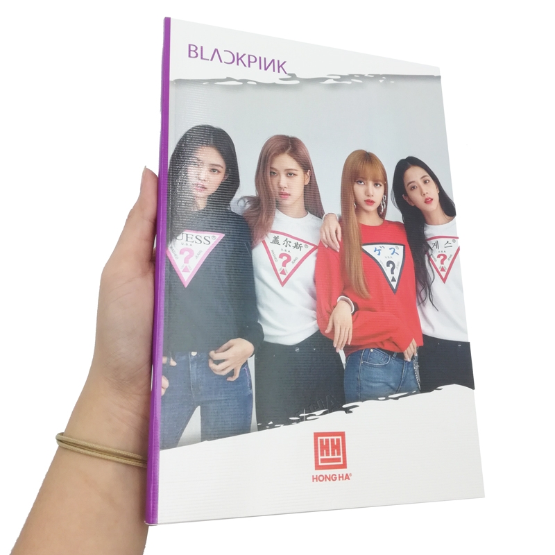 Bộ 5 Vở South Star Kpop - 4 Ô Ly Ngang (2mm) - 200 Trang Cả Bìa - ĐL 58 - Mẫu 2 - Black Pink - Màu Tím