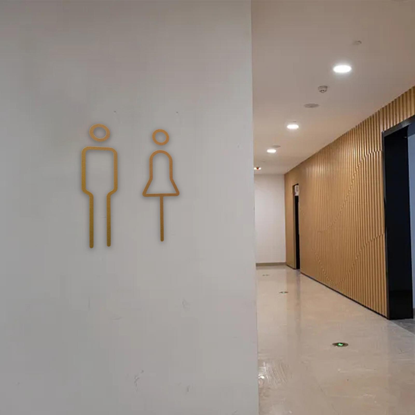 Men Women Toilet Sign Loo Lightweight Toilet Symbol Sign for Parks Bar Store