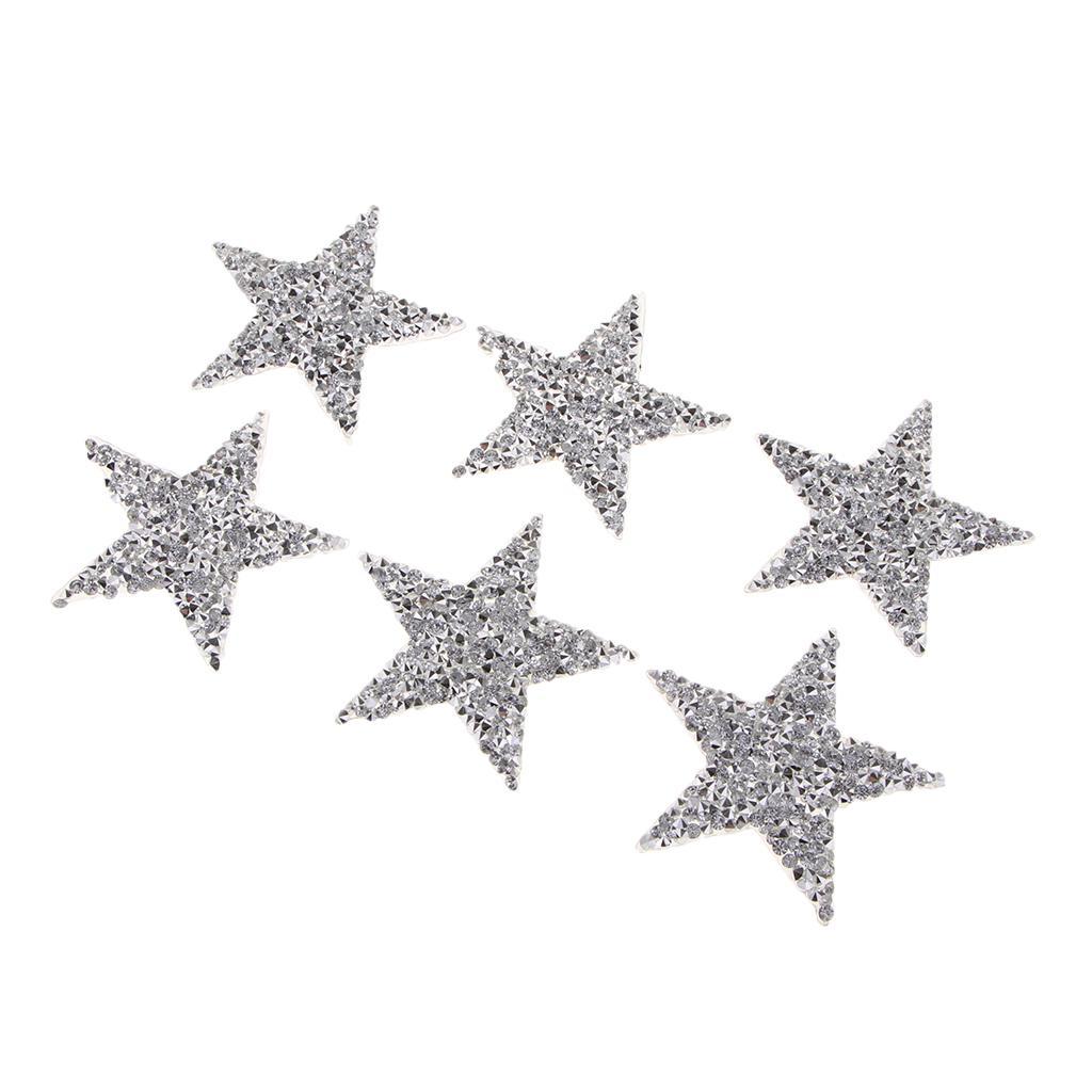 6Pcs Star Sew On Iron On Patch Badge Fabric Bag Clothes Applique Transfer