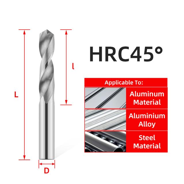 Vonfram cacbua xoắn khoan lỗ bit kim loại xử lý độ cứng cao CNC Công cụ khoan máy tiện CNC 1.0-20.0mm