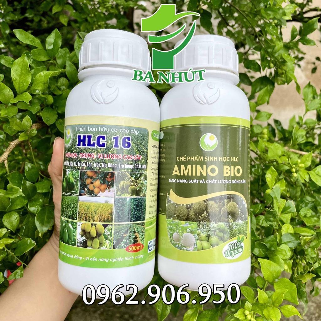 COMBO HLC 16 & AMINO BIO - Phân Bón Lá Có Tác Dụng Đi Đọt Mạnh, Mập Cơi, Bóng Lá Và Giải Độc Cho Cây