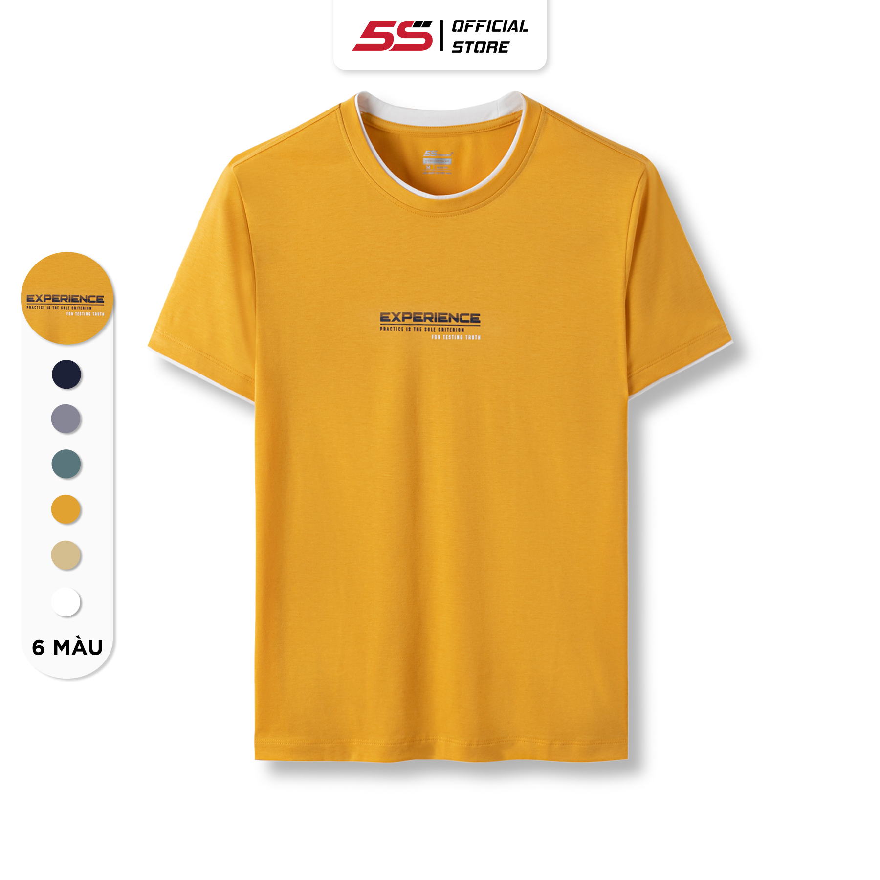 Áo Thun Nam Ngắn Tay 5S EXPERIENCE, Chất Liệu Micro Cotton Air, Siêu Mềm, Mát, Thoáng Khí, Thiết Kế Trẻ Trung (TSO23007)