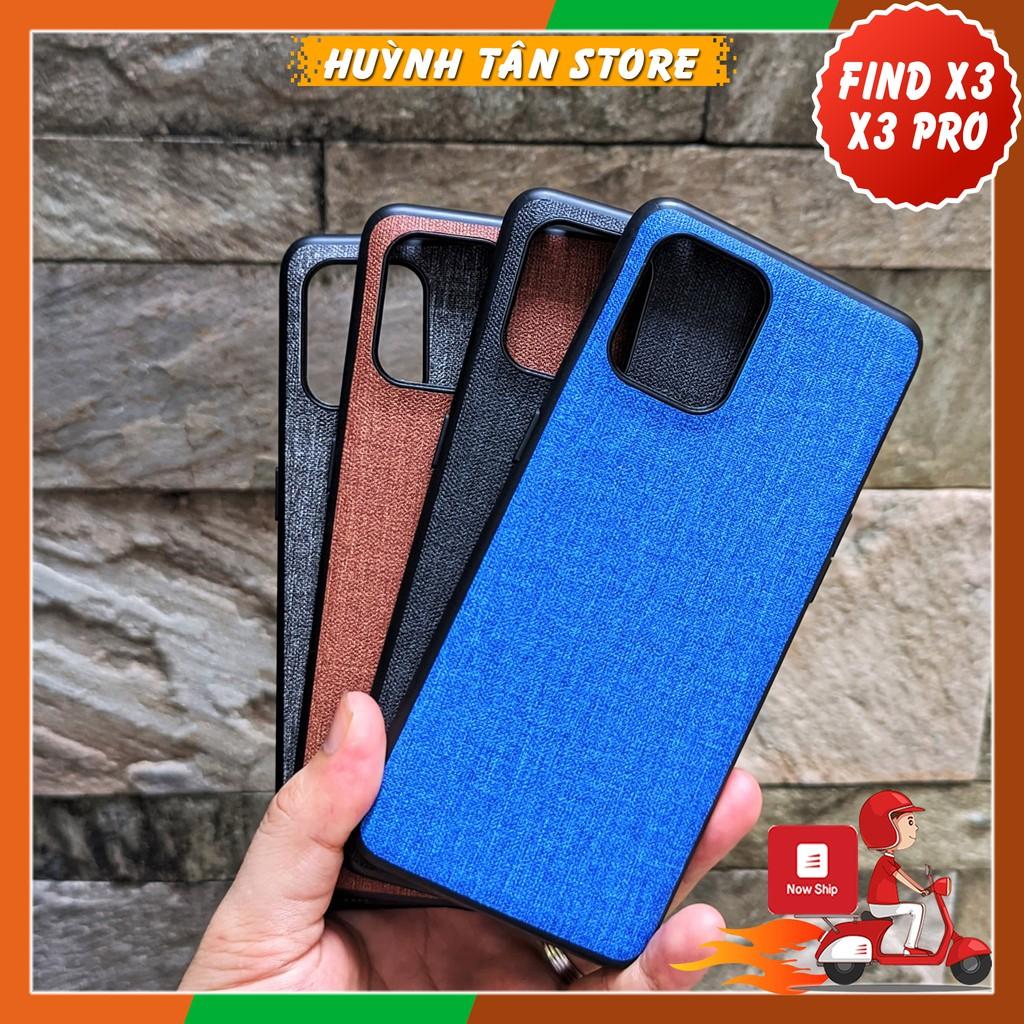 Ốp lưng Find X3,X3 Pro vân vải Jean chống bám vân tay, Nhiều màu