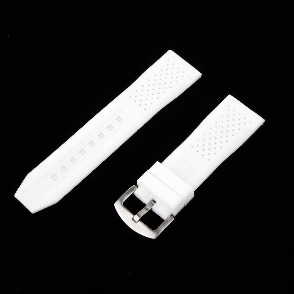 Silicone Watch Band Soft Rubber Replacement Strap Belt Waterproof White