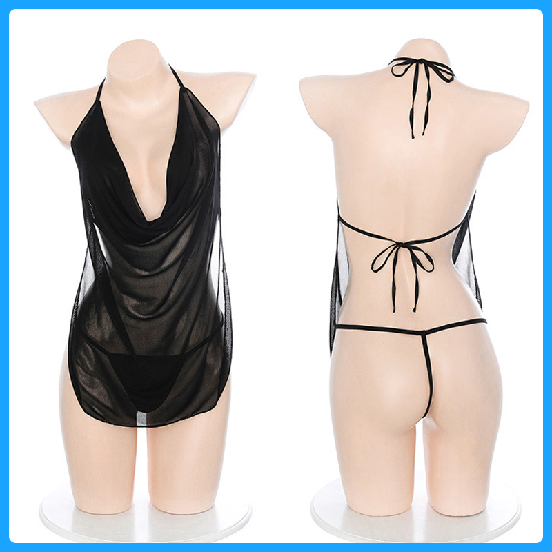 Váy ngủ xuyên thấu cổ đổ hở lưng sexy BT42223 - Đầm ngủ - Đồ ngủ